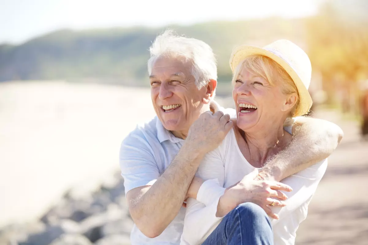 Couple by beach