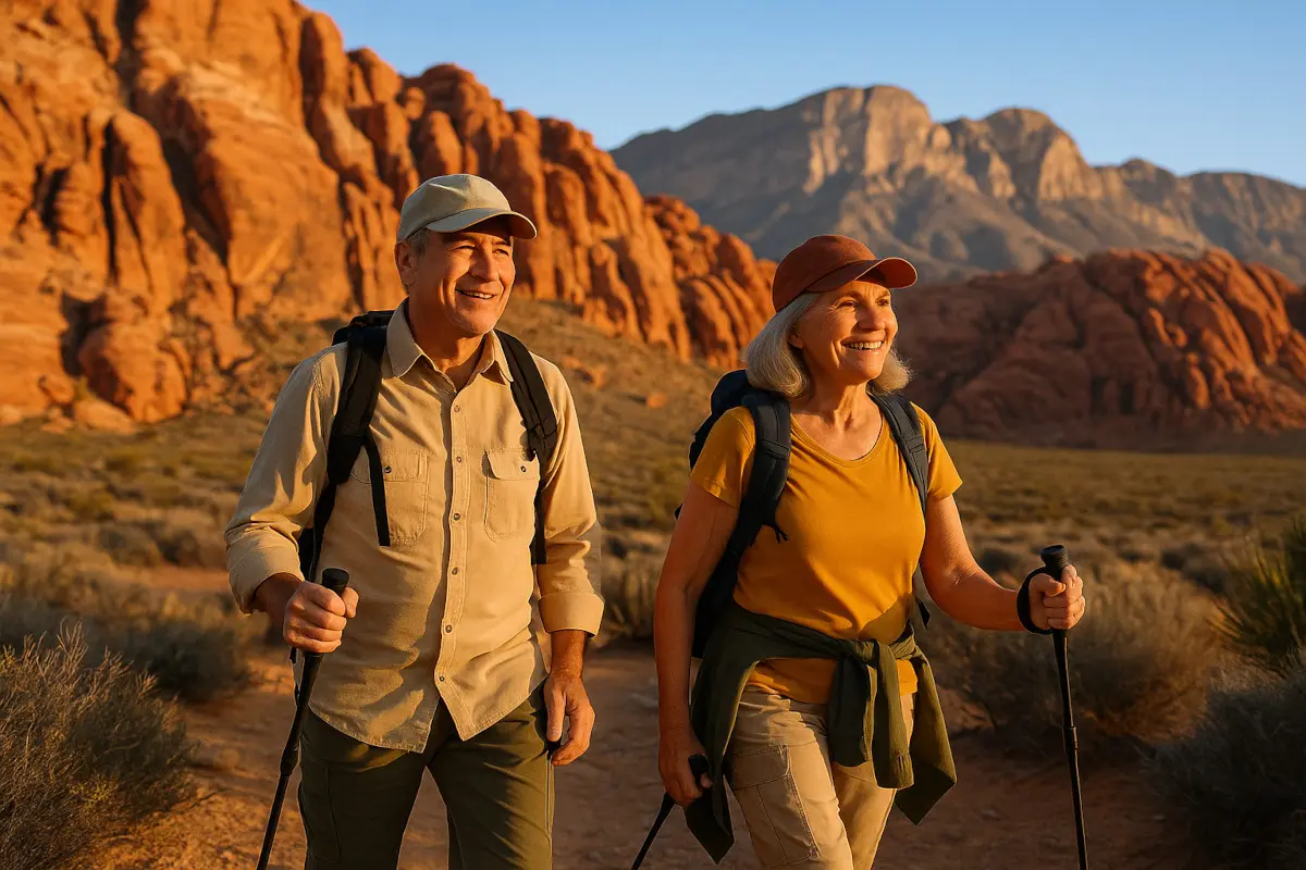 Couple hiking in Nevada.